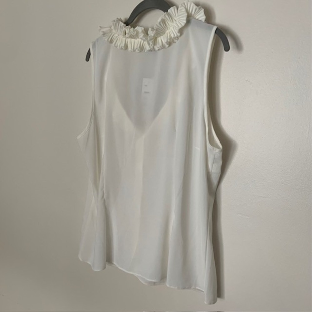 Spense NWT XL White Tank Blouse Modern Minimalist Coastal Career Professional - Picture 8 of 11